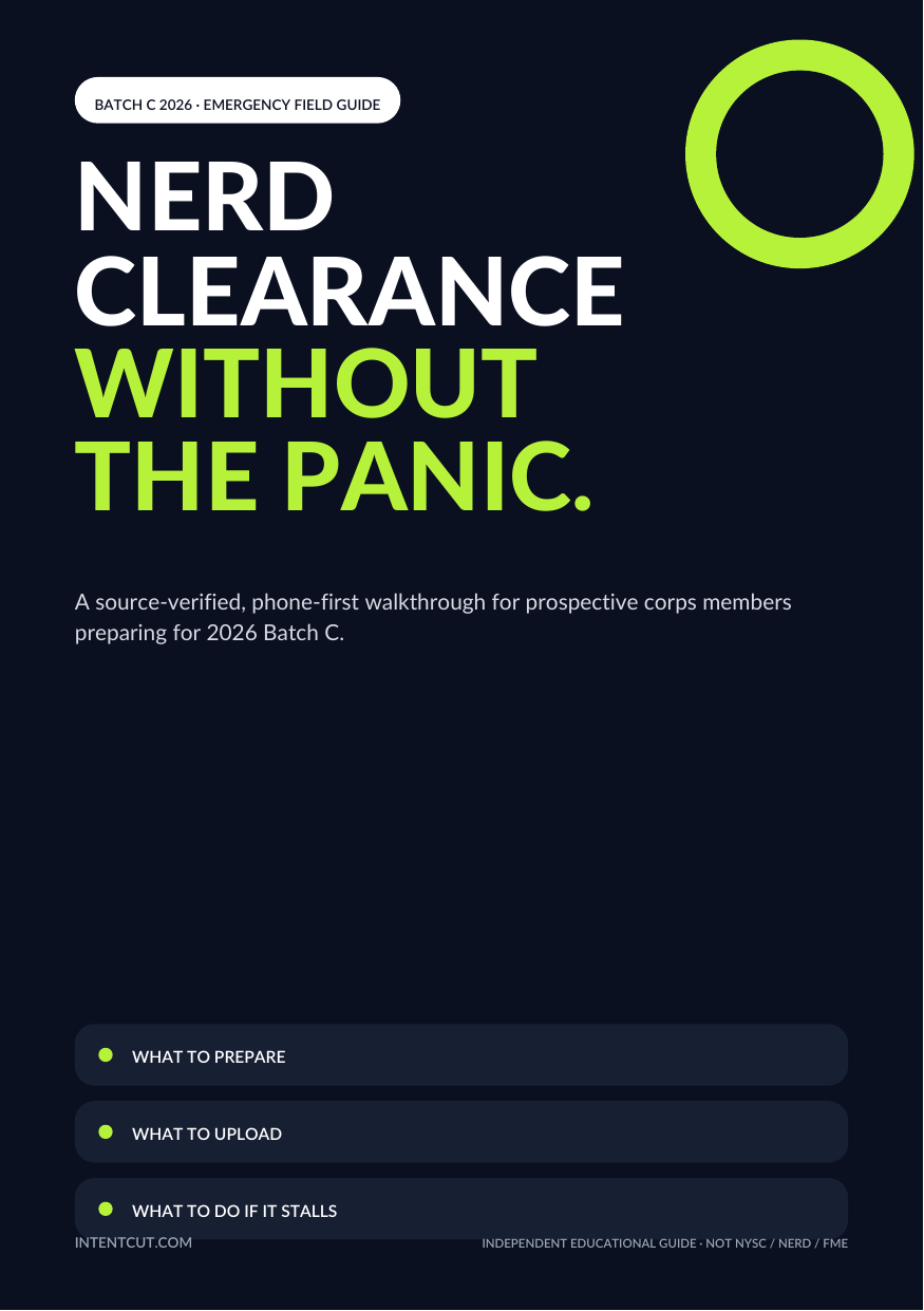 Cover of the IntentCut NERD Clearance 2026 Batch C Field Guide